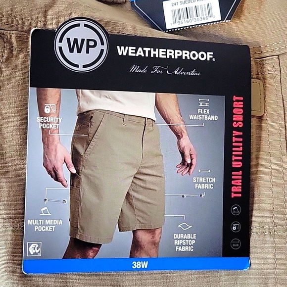 Weatherproof Men's Trail Utility Shorts Secure Pocket 10" Inseam Khaki Size 38 - Picture 9 of 12